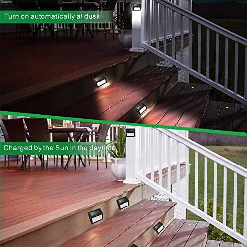 white light solar yard fence lights, rainproof metal, front angle view