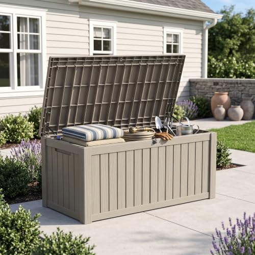 Outdoor Storage Box,150 Gallon Waterproof Deck Box [Upgraded 3.0]