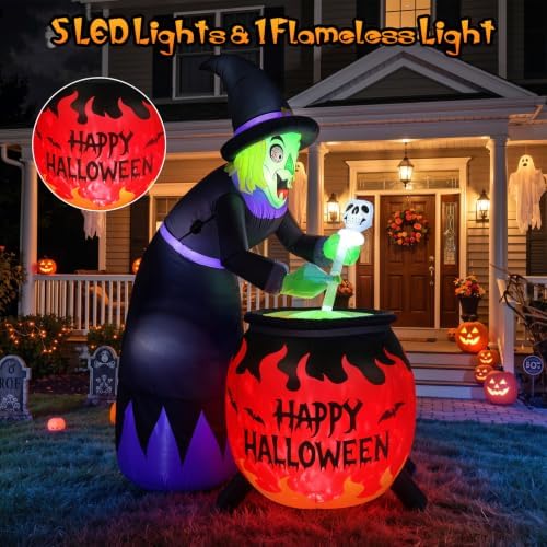 Luxspire 8FT Halloween Inflatable Outdoor, Halloween Witch Inflatables