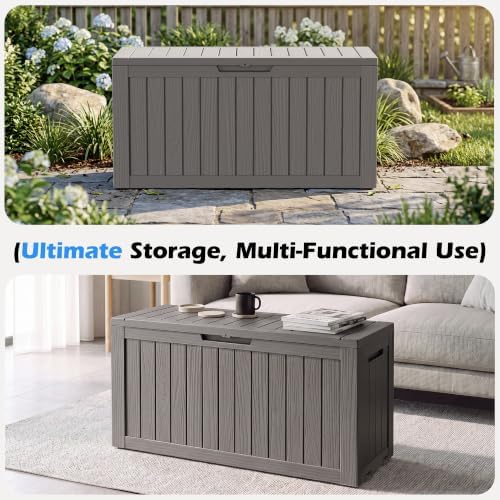 Outdoor Storage Box Waterproof, 82 Gallon Deck Box for Patio Storage