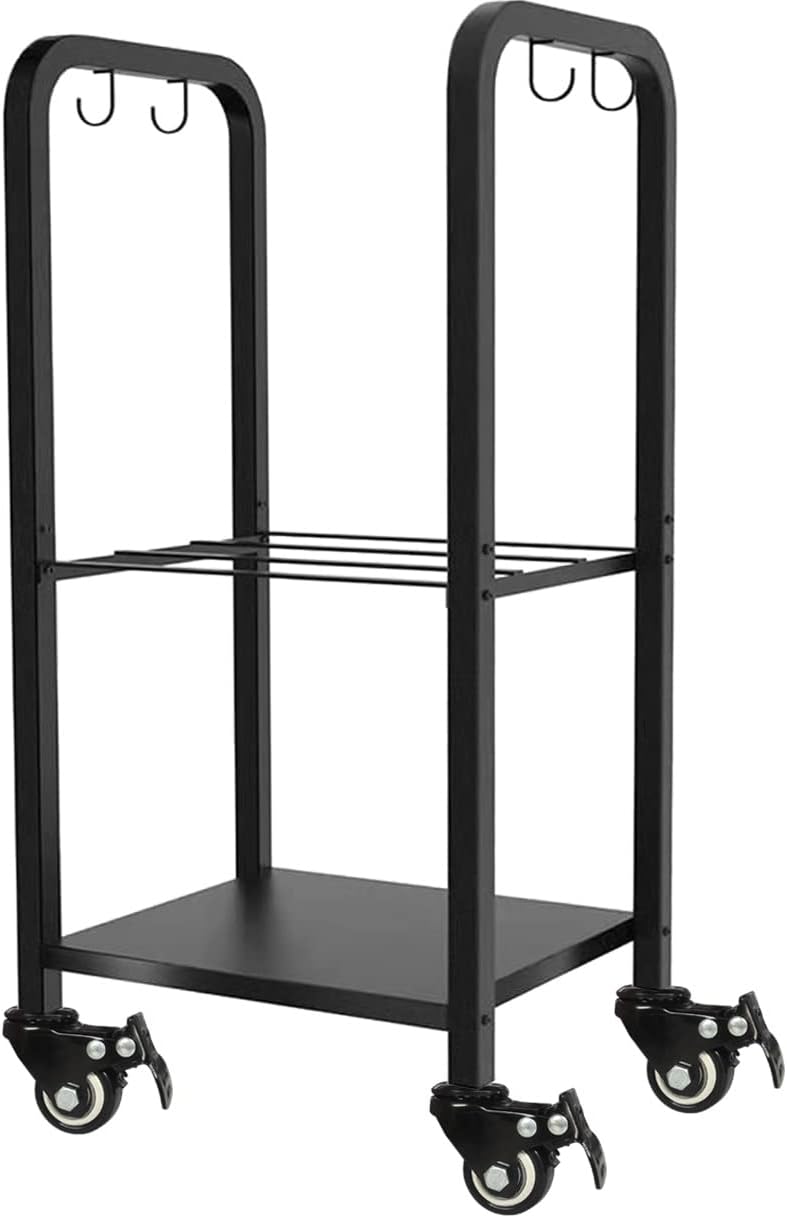 2-tier fireplace firewood rack holder for indoor outdoor shown in use