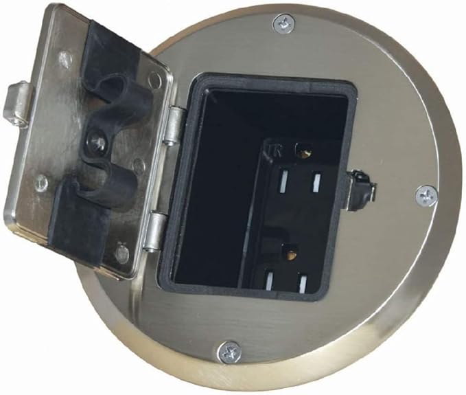 RACO 6239NI Floor Kit with Recessed Duplex 15A TR Device and Adjustable Steel