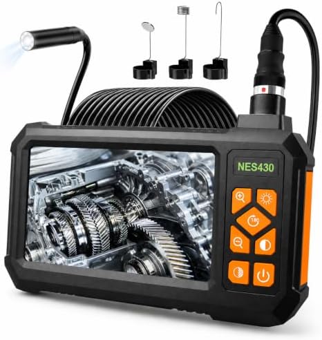 endoscope camera with light, 4.3" ips screen, 1080p shown in use