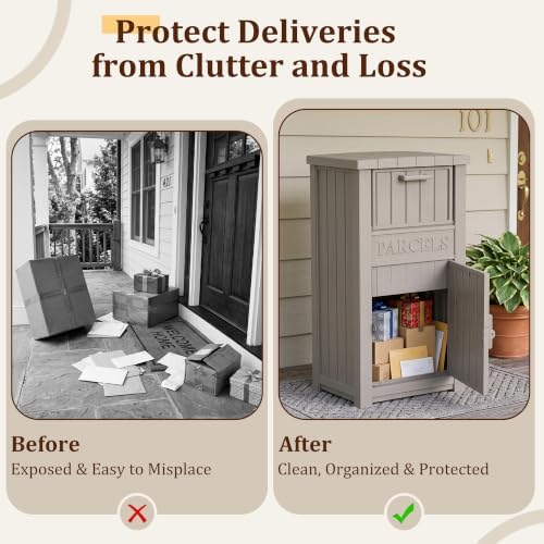 Package Delivery Boxes for Outside, 120 Gallon Outdoor Storage Box