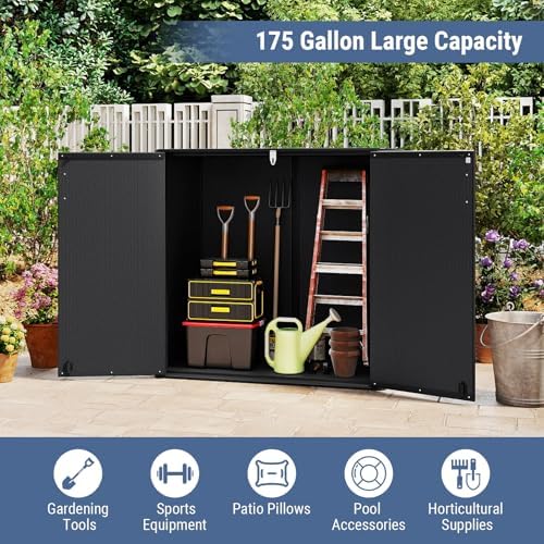 Tangkula 23.5 Cu.ft Outdoor Storage Shed with Lockable Door