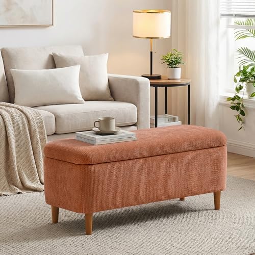 39.4" Ottoman with Storage Upholstered Storage Bench for Living Room
