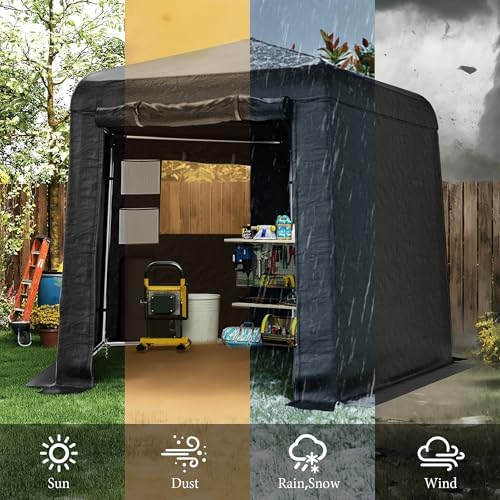 AMERLIFE 9.7x10.2x8.4 FT Pentagonal Storage Shed with PVC Windows