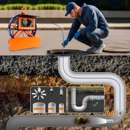 sewer camera 100ft/30m pipe inspection borescope endoscope camera, close-up detail