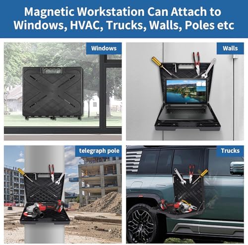 Magnetic Toolbox, Magnetic Laptop Stand Portable Workstation with Magnets