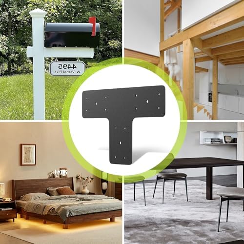 T Post Timber Brackets 4PCS, 12x8 Heavy Duty for 4x4 6x6 Lumber