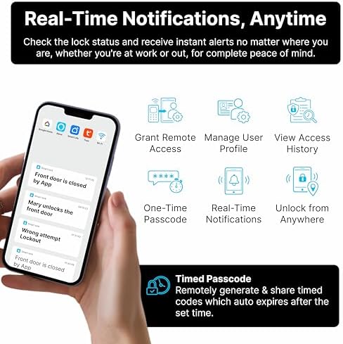 Miko i7 Smart Door Lock with Built-in Doorbell, WiFi Fingerprint Keyless Entry Smart Deadbolt for Front Door, Electronic Keypad with App Control, Key Fob Unlock, Auto-Lock, Alexa Google Home