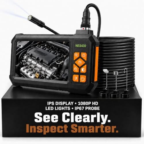endoscope camera with light, 4.3" ips screen, 1080p, view 9