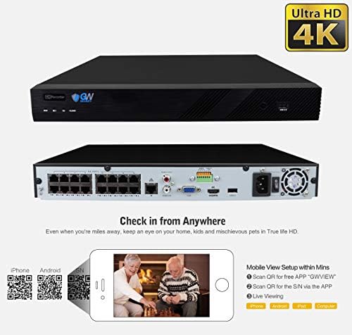 gw security 16 channel 4k nvr 5mp 30fps, close-up detail