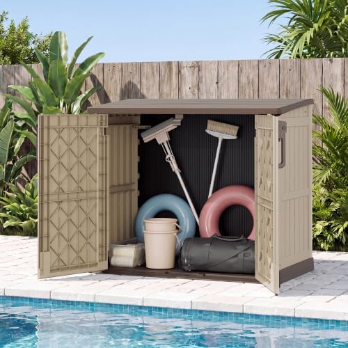 Bifanuo 36 Cu Ft Resin Outdoor Storage Shed, Horizontal Storage Cabinet