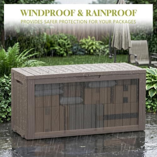 Vixzen 130 Gal Package Delivery Box Lockable Outdoor Storage Boxes Grey