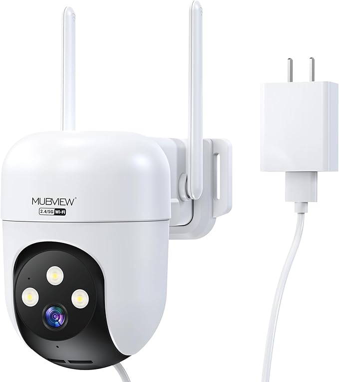 MUBVIEW 360° Security Cameras Wireless Outdoor, 24/7 Wired Outdoor Camera