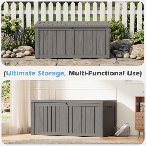 Outdoor Storage Box Waterproof, 155 Gallon Deck Box For Patio Storage
