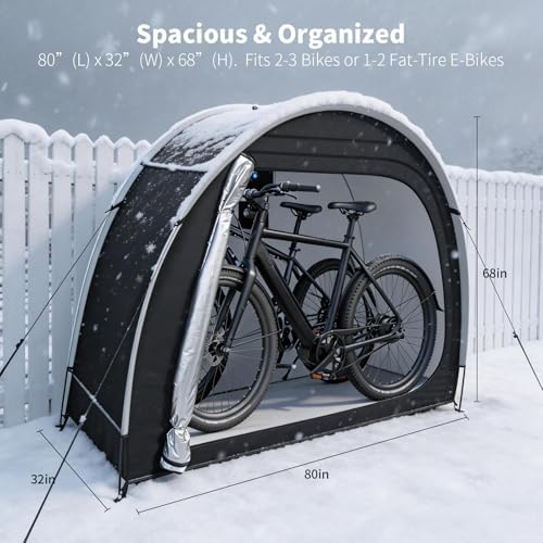 Anti-Theft Bike Storage Tent, PU5000 Waterproof Shed for 2 Bikes
