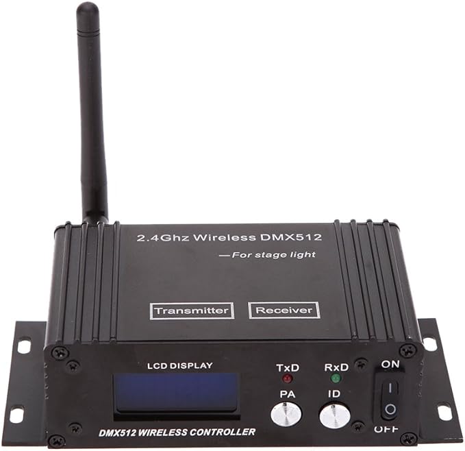 CaalLogt DMX512 Controller 2.4G Wireless Controller Transmitter Receiver LCD