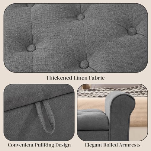49" Ottoman with Storage, End of Bed Storage Bench for Bedroom