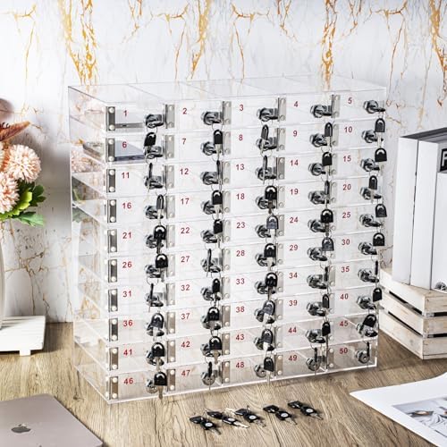 Layhit 50 Slots Cell Phone Locker Box for Classroom, Back to School, Black