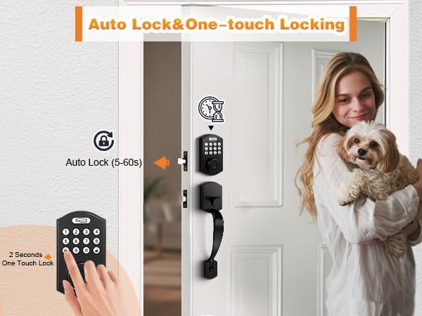 Probrico Smart Keyless Entry Door Lock Smart Locks for Front Door, Keypad Door Lock with Handle Fingerprint Deadbolt with Handle