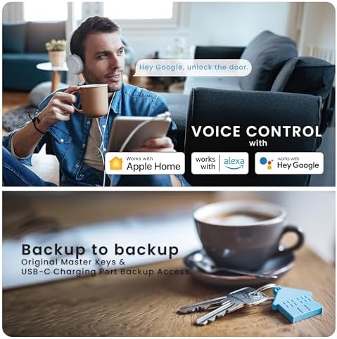 Lockly Secure Pro Zeno Wi-Fi Deadbolt Smart Lock with Apple Home Key