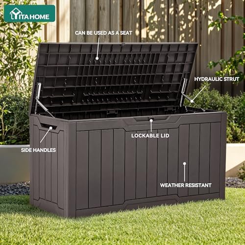 YITAHOME 80 Gallon Resin Deck Box
