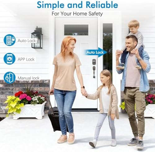 Keypad Smart Deadbolt Lock Set with 2 Lever Handles,5-in-1 Control