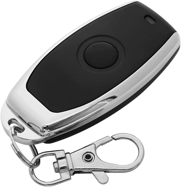 qiachip black 1-button 433mhz remote transmitter 10-pack, side view