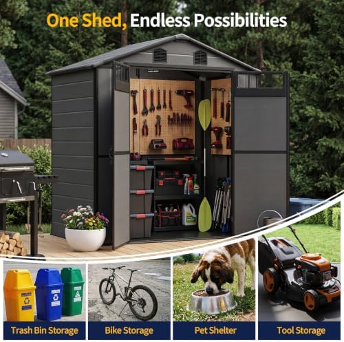 NORTHSKY 6 x 4.5 FT Outdoor Plastic Storage Shed with Floor