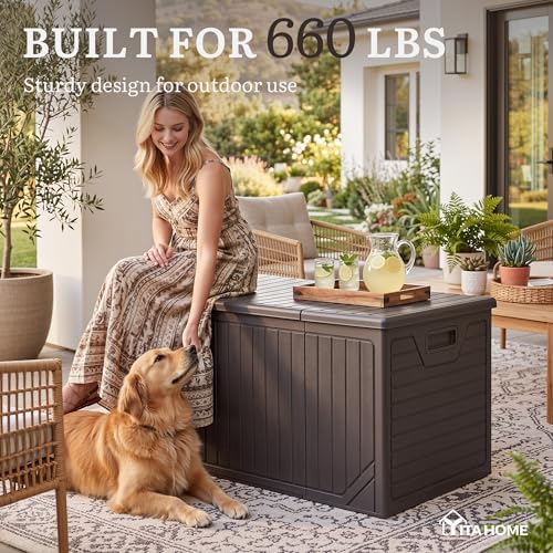 YITAHOME 300 Gallon Extra Large Double-Wall Outdoor Storage Box, Waterproof