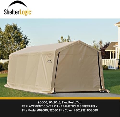 Replacement Cover Kit AutoShelter 10 x 20 ft. for Model 62680, 32680, Tan, 7.5oz, Cover Only, Frame Not Included