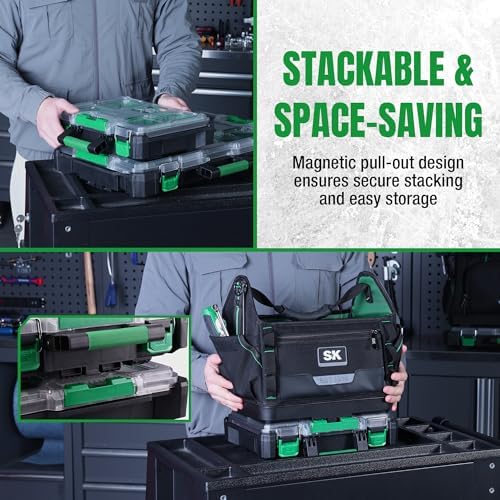 SK 13.5-Inch Small Part Organizer, Portable Tool Box Organizer, IP65