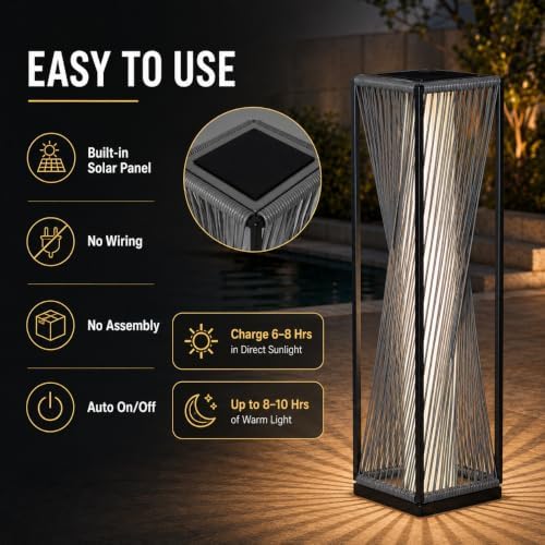 solar yard outdoor solar floor lamp resin wicker, package contents
