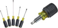 Klein Tools 5-Piece Screwdriver Set and 6-in-1 Stubby Screwdriver/Nut Driver Bundle with Phillips, Slotted, and Square Drivers