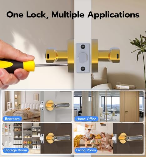 Anweller Fingerprint Door Handle Lock, Smart Keyless Entry with App