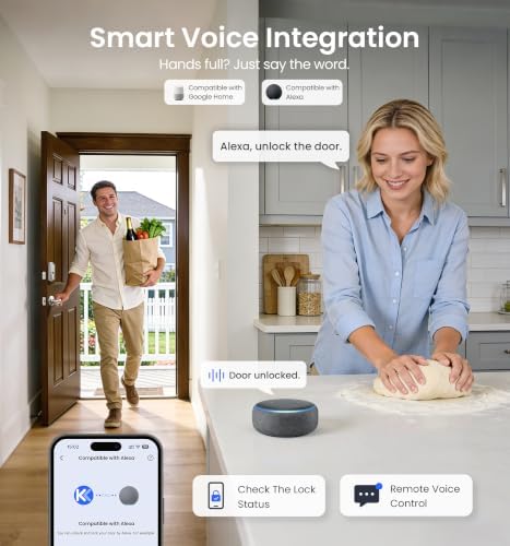 Veise VE027 WiFi Smart Lock Fingerprint Keyless Entry Deadbolt Satin Nickel