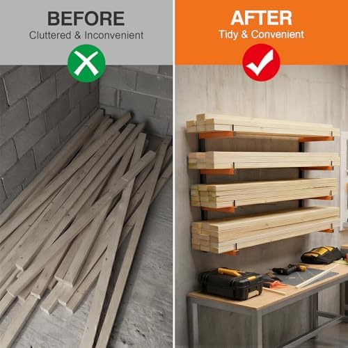 Housolution 4-Level Lumber Storage Rack - 4 Pack Holds Up 520LBS