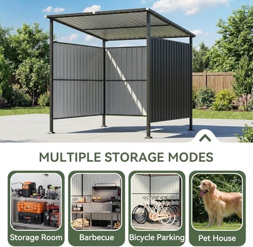 Aoxun 6x6FT Outdoor Shed Grill Shed with 2 Pack LED Sensor Light, Grill Gazebo for BBQ, Outdoor Gazebo for Pets Pergolas, Metal Awnings for Patio and Decks