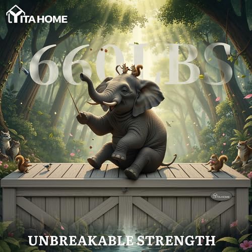 YITAHOME 150 Gallon Large Deck Box with X-Shaped Front