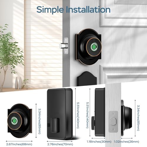 GeekTale Fingerprint Deadbolt with App, Smart Deadbolt Lock