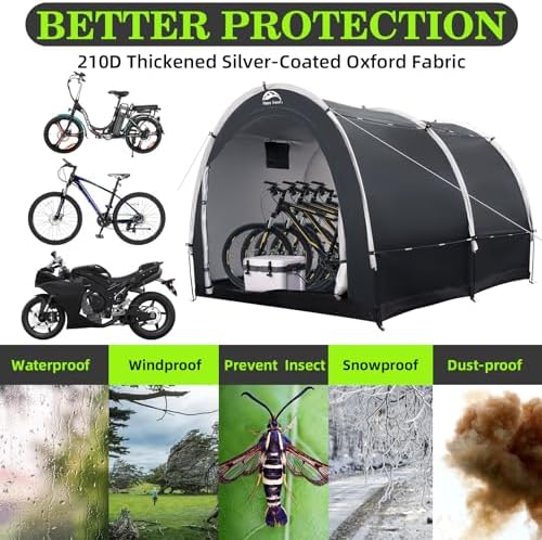 Happy Travel Outdoor Waterproof Bike Storage Tent Shed for 2/3/4/6/8 Bikes
