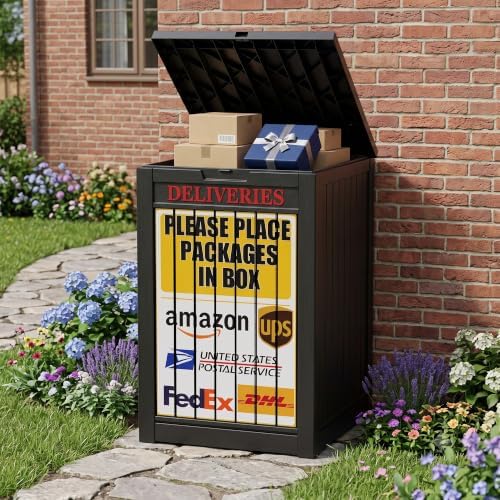 Package Delivery Boxes for Outside, 90 Gallon Outdoor Storage Box