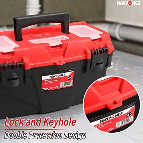 MAXPOWER 3-Piece Tool Box Set 13" 15" 17" Portable Tool Storage Organizer