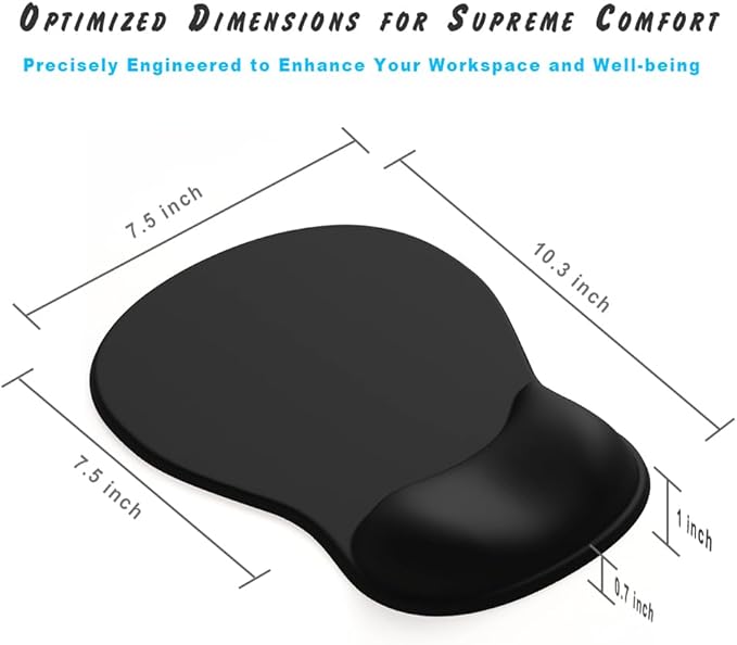 ErgoComfort Gel Wrist Rest Mouse Pad-Ergonomic Office Mousepad