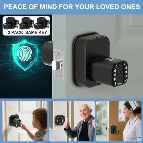 Richelock IU53 Double-Sided Fingerprint & Keypad Door Lock, All-Weather, Fully Waterproof Biometric Entry with Dual-Sided Codes, Same Key Both Sides for for Outdoor, Indoor, Gate, Fence