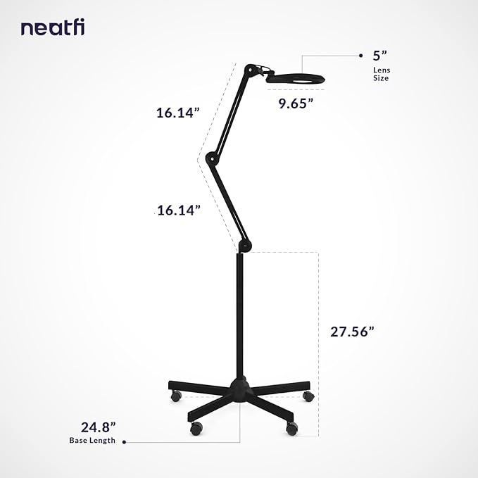Neatfi LED Magnifying Floor Lamp – 1, 200 Lumens, 5” Bifocal Lens