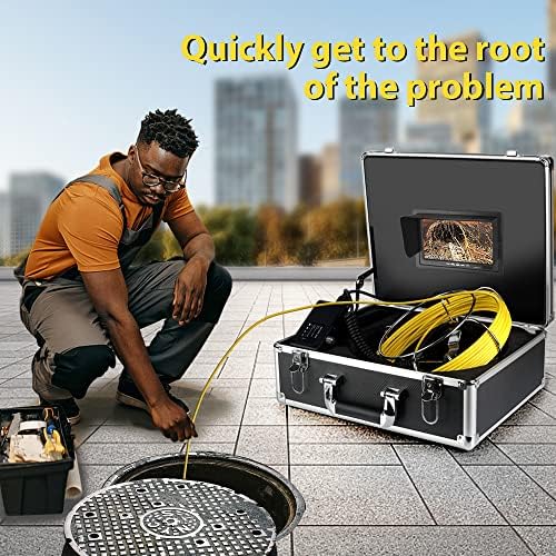 sewer camera 7″ monitor plumbing snake pipe inspection, side view
