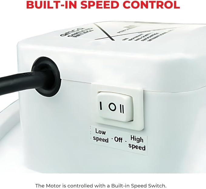 VENTS-US TT Silent 125-5" Inline Duct Fan, 199 CFM, 2-Speed Built-In Switch